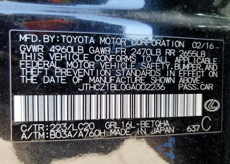 2016 Lexus Gs 350 z USA, uszkodzony, nr VIN JTHCZ1BL0GA002236